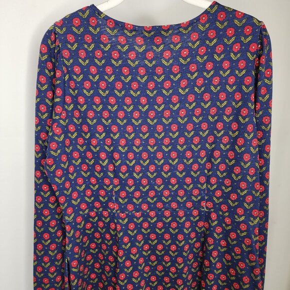 Boden Penelope Jersey Long Sleeve Dress Navy Daisy Foliage Size 10 Petite - Picture 9 of 16